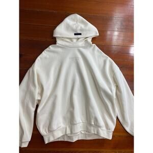 Fear of God Essentials Cream Hoodie XXL Oversized Pullover Sweatshirt